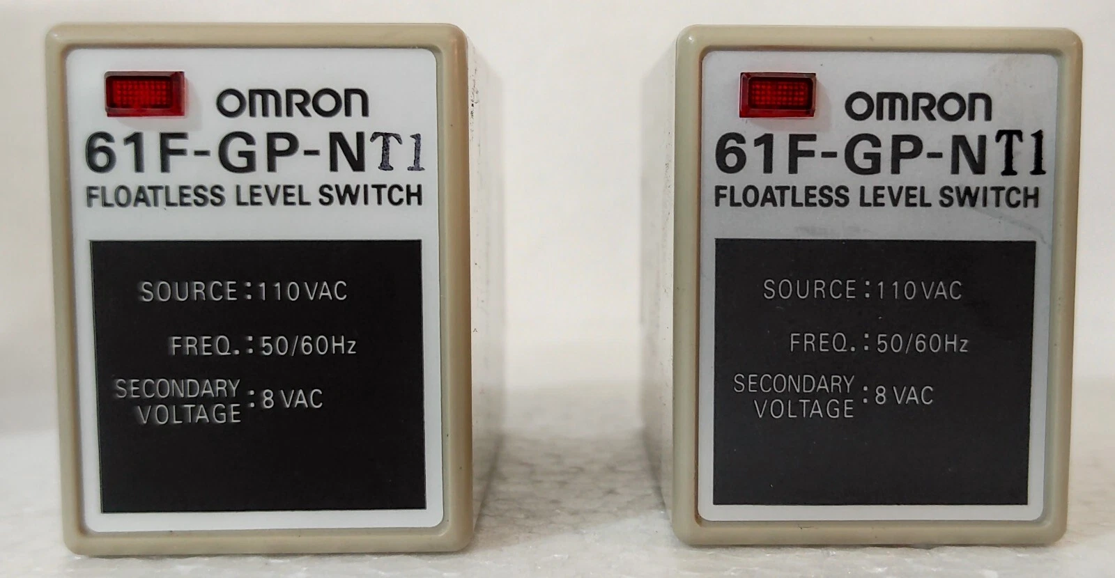 Omron 61F-GPNT-1 Floatless Level Switch 110vac 50/60hz Lot of 02 Pcs